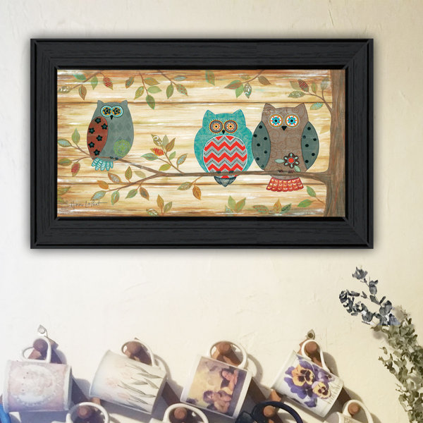 Winston Porter Three Wise Owls Framed Wall Art for Living Room, Home